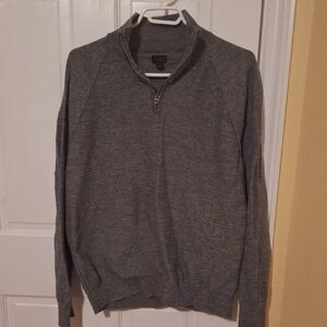 Men's Gray Quarter-Zip Sweater